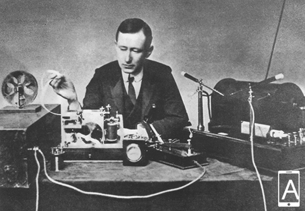 The first wireless transmission by Guglielmo Marconi